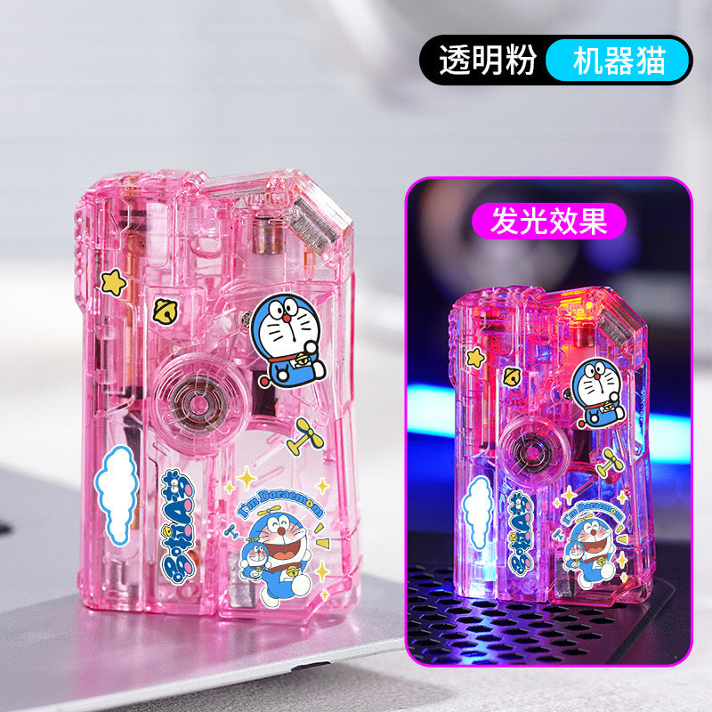 Pink transparent folding toy gun windproof lighter