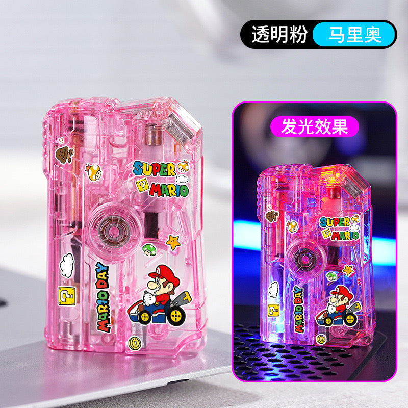 Pink transparent folding toy gun windproof lighter