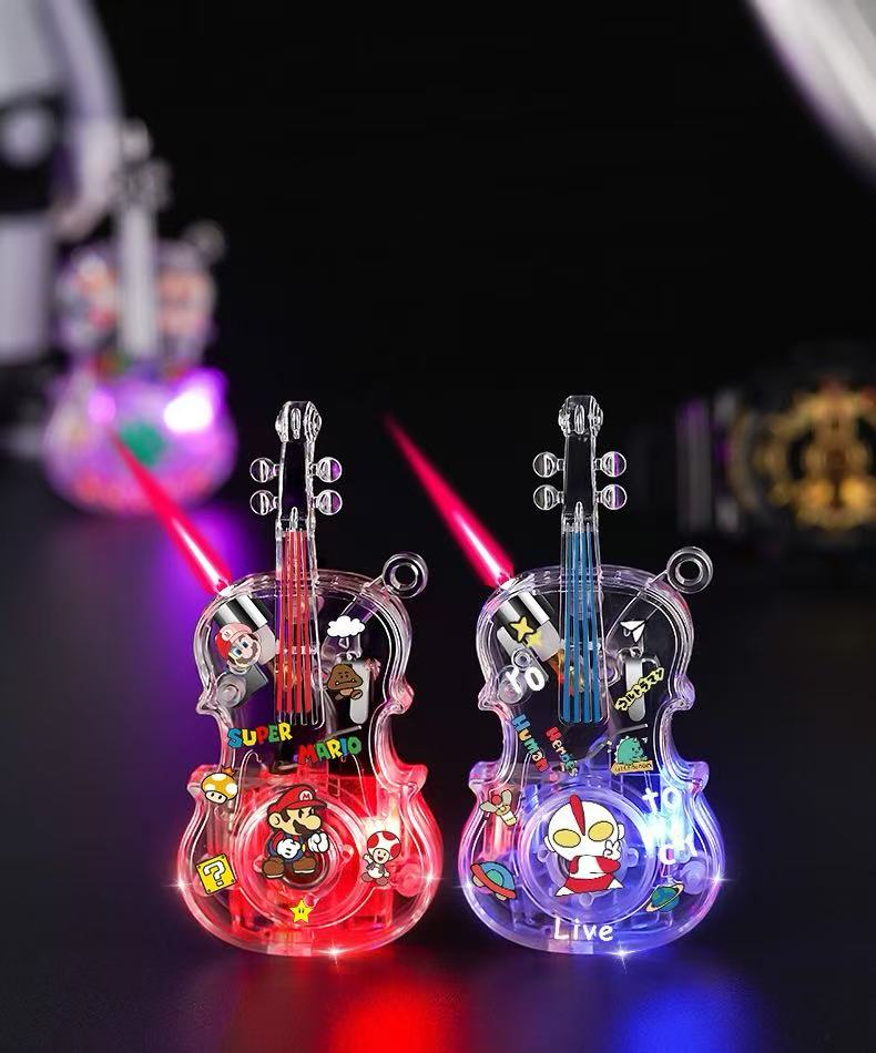 Luminous guitar rotating lighter