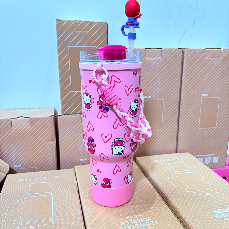 40oz HK with Spider-Man tumbler——Accessories Included Shipment